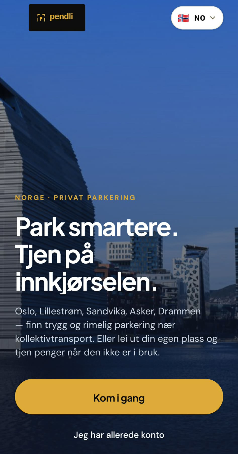 Pendli-app: Park smartere. Kom i gang